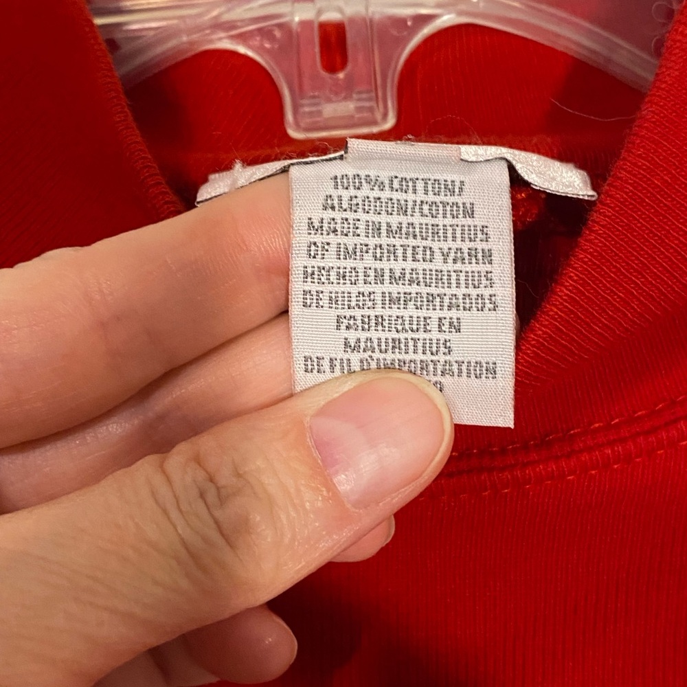 Y2K Jones Sport Ribbed Knit Mock Neck Long Sleeve Tee Vintage Red Large - Picture 6 of 7